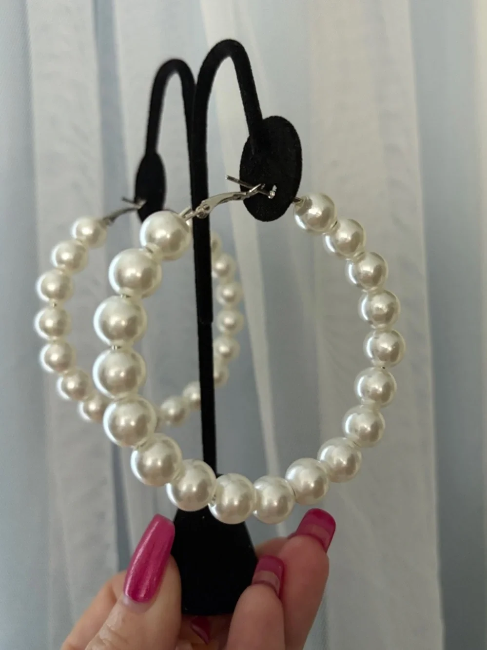 Pearl Hoop Earrings -